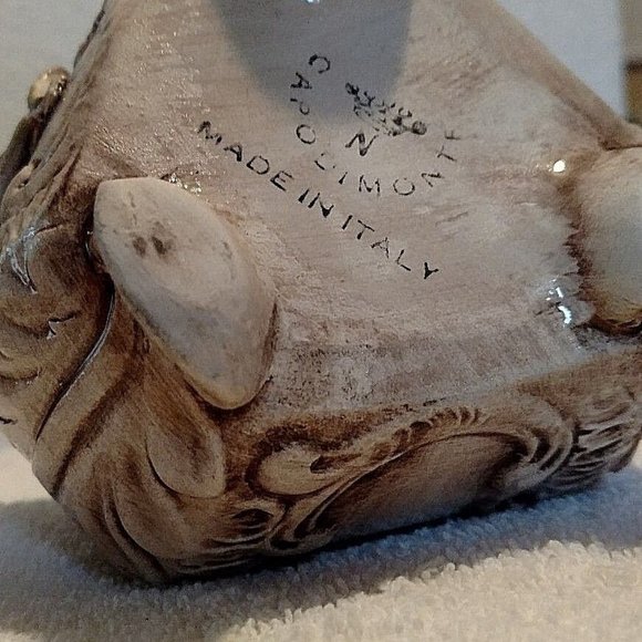 Footed URN Vintage Capodimonte Porcelain Covered Jar-with Flowers Italy/… - Picture 8 of 16